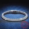 Real 3MM D VVS Moissanite Tennis Bracelet Passes Diamond Sparkling Test Solid S925 Jewelry Wedding Women Gift
