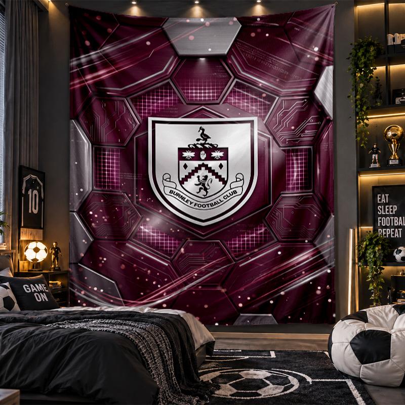 Wall Hanging Tapestry Burnley Football Print Cloth for Living Room Bedroom Home Decor