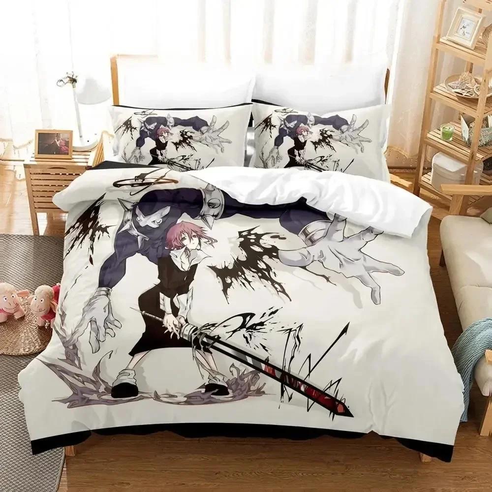 Neues 3D-Zeichentrick Soul Eater Bettwäscheset Einzelbett Twin Full Queen King Size Bettset Erwachsener Kind Schlafzimmer Bettbezug-Sets Heimtextilien