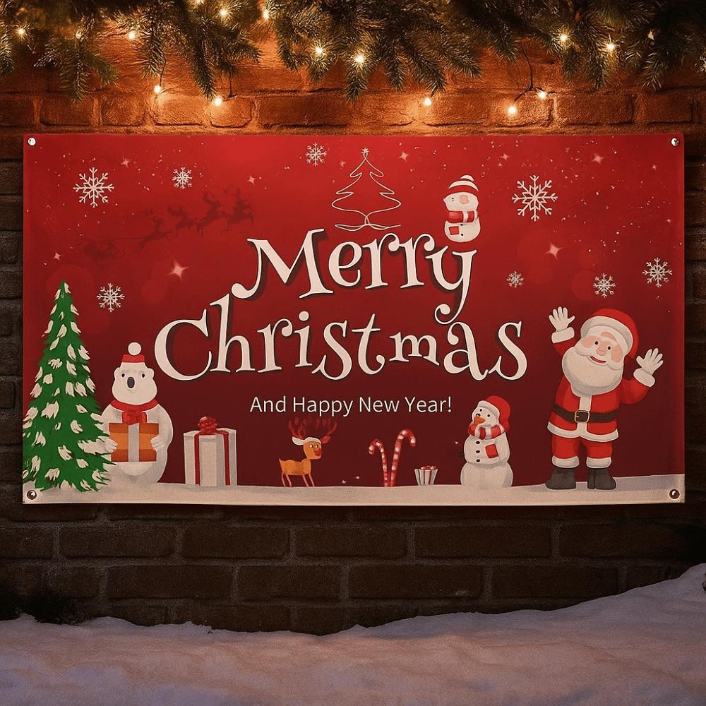 Happy New Year Theme Christmas Background Banner Cloth Christmas Decorations Photography Props