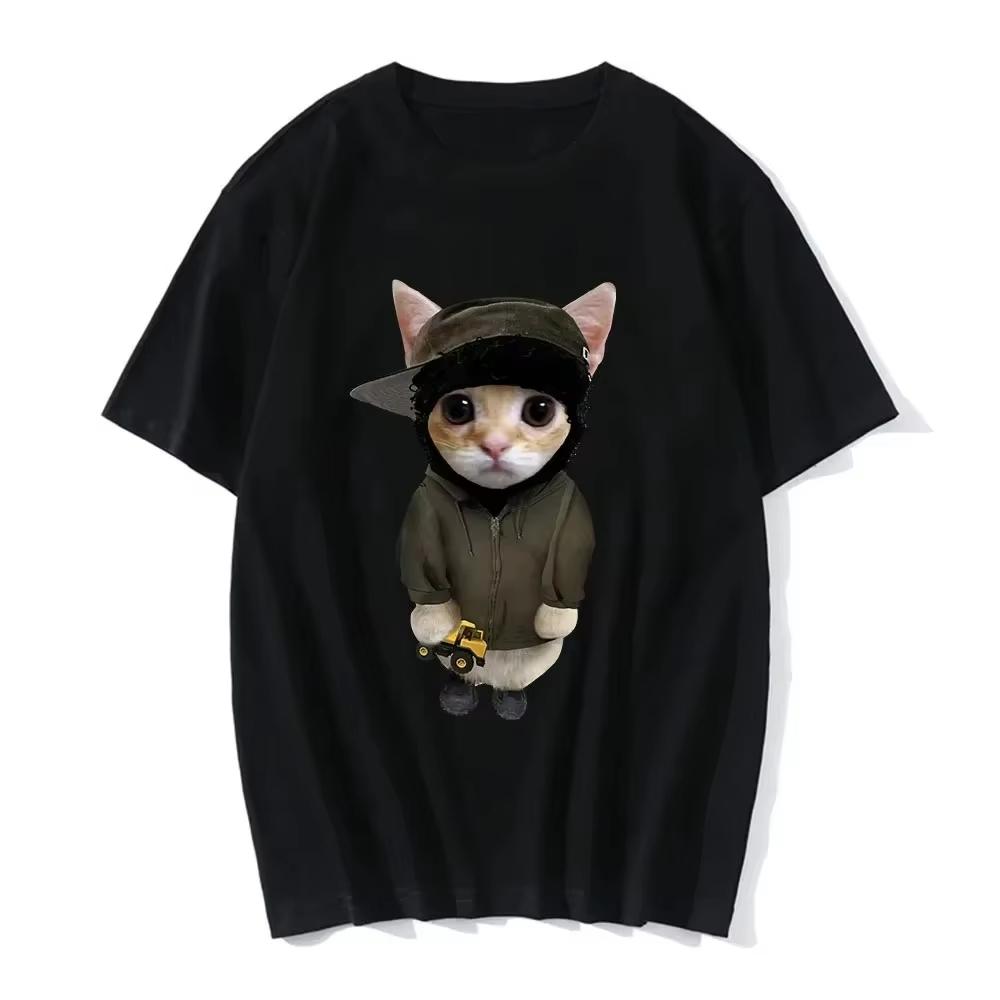 Смешная Кошка 3D Печать Повседневная Женская Футболка Летняя Футболка Летняя Женская Футболка Y2K Женская Футболка Топы Футболки с Принтом Y2K S