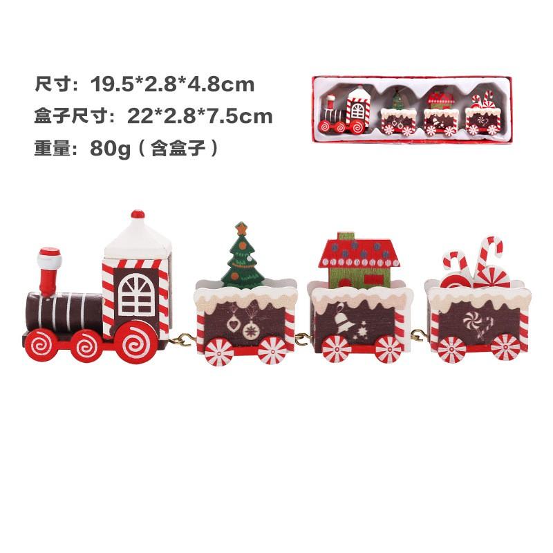 Christmas Decorations Painted Wooden Train Ornament Kids Toy Gift