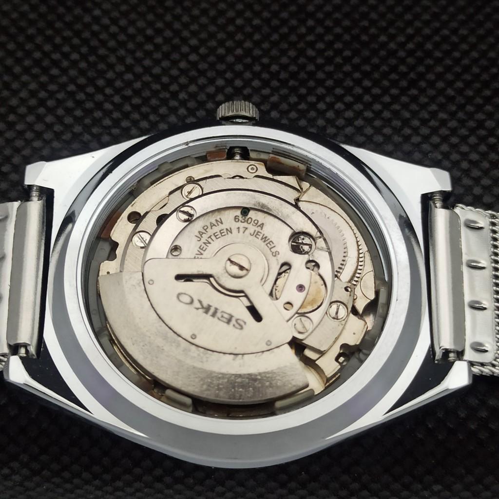 Generalüberholte Vintage-Armbanduhr Seiko 5 Auto 6309A aus Japan mit arabischer Schrift, Silber, a298956-2, Seikoa298956