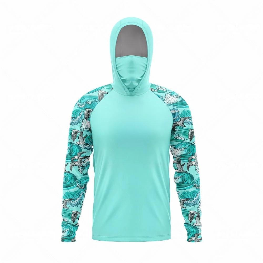 Fishing Apparel Men Hood Fishing Shirt Long Sleeve Fishing T Shirt Uv Protection