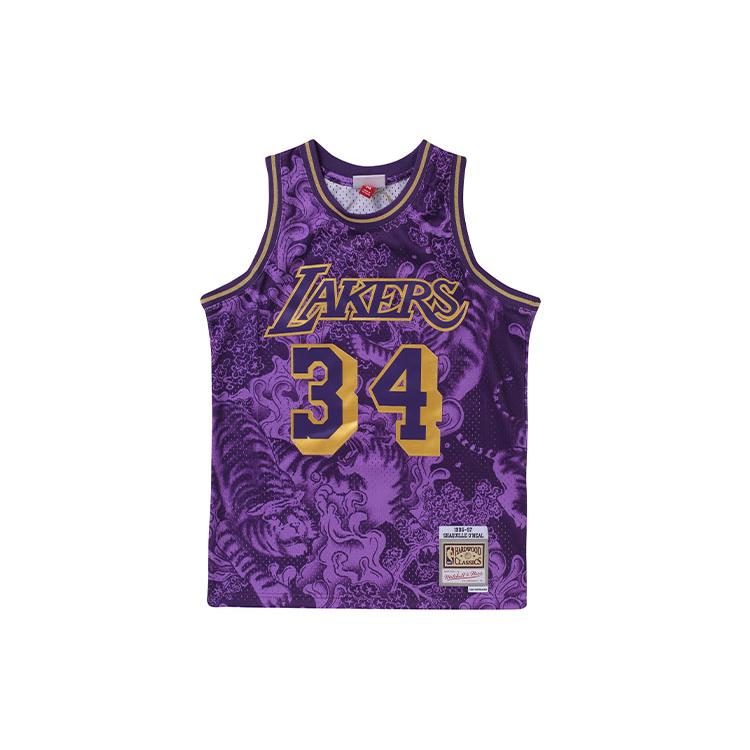 Mitchell Ness Basketball Jerseys Men's Purple Moderate Bib & Brace TFSM1248-LAL96SONDKPR