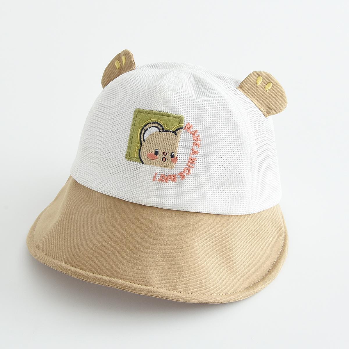 

Adorable Cartoon Baby Mesh Sun Hat - Breathable, Windproof, Outdoor Bucket Design Circumference 48-50cm хакі