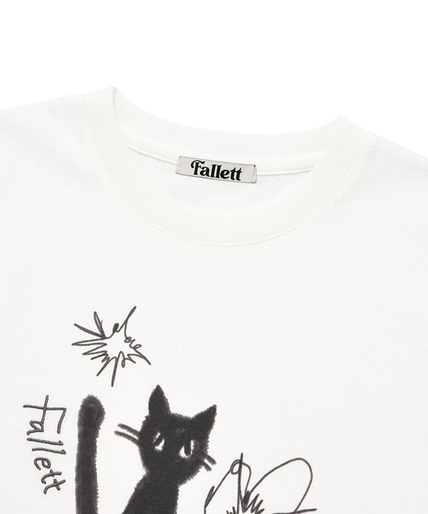 FALLETT Night Nero Crop Short Sleeve Tee White