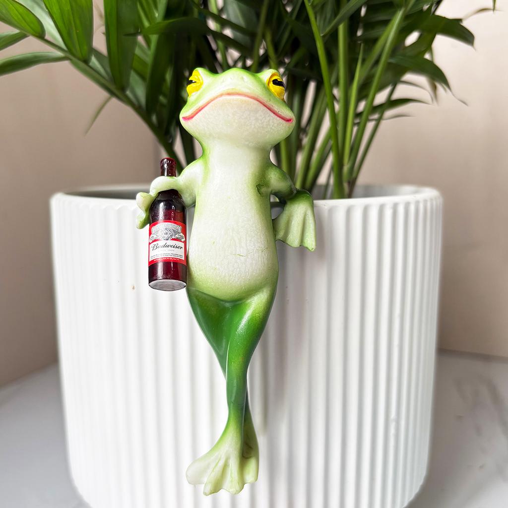 1Pc Resin Frog Statue Bonsai Accessories, Animal Decoration, Suitable for Lawn Backyard and Garden/Flower Pot Decoration/Home Decor
