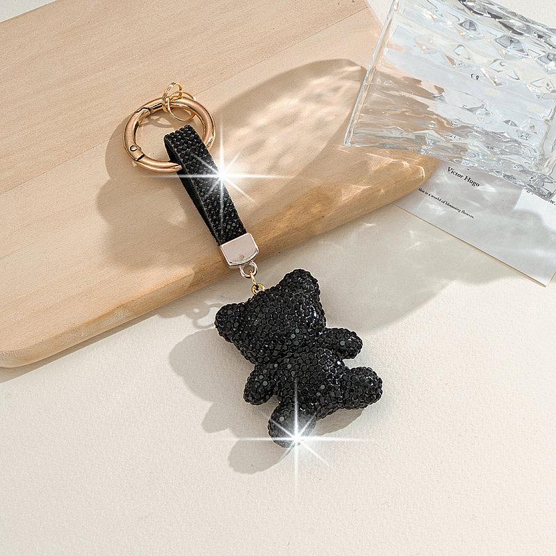 Colorful Rhinestone Bear Polymer Clay Keychain & Bag Charm