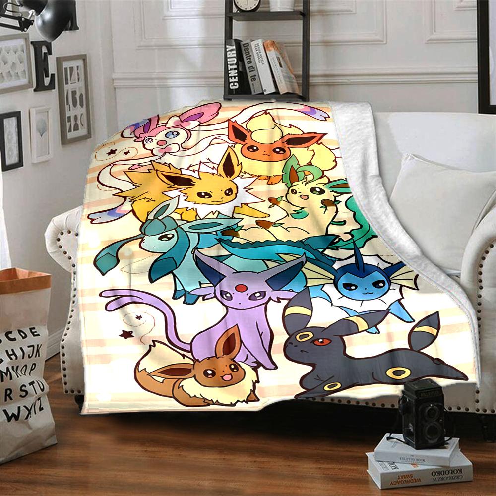 1Pc Eevee Evolution Collage Blanket Soft And Comfortable Casual Warm Camping Travel Christmas Halloween Xmas Gift M928521