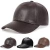 Casquettes de Baseball en Cuir Couleur Unie Unisexes Chapeau Pare-Soleil d'Extérieur Printemps Automne Casquettes Trucker Décontractées Réglables