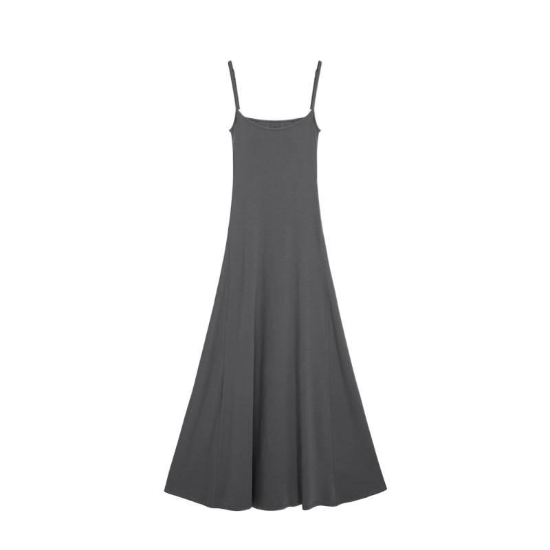2026 Spring/Summer Black & Grey U-Neck Slim Dress with Spaghetti Straps