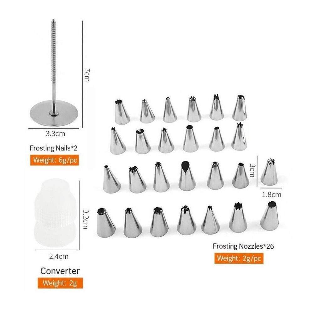 52pcs Numbered Tips Piping Nozzles Set Pattern Chart Included Icing Tips Set  Cake Decoration