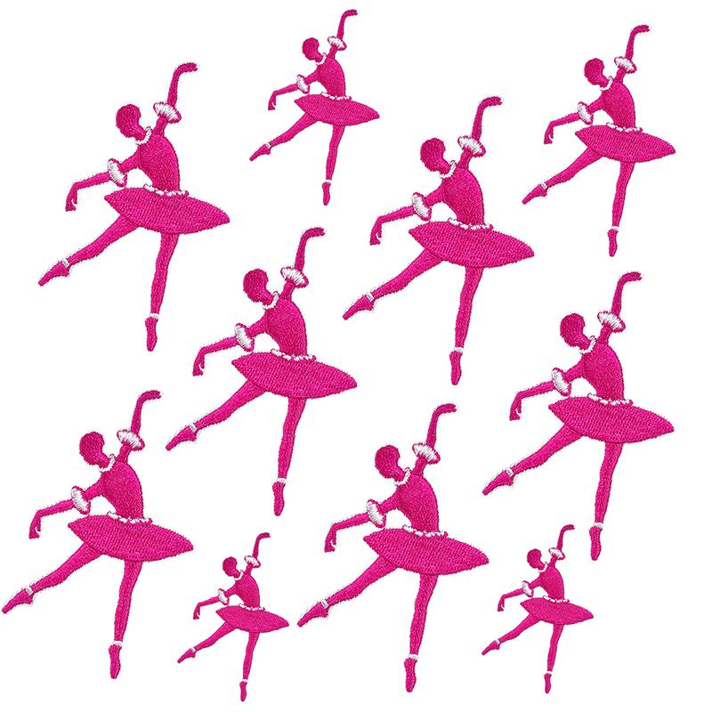 10pcs /Lots Ballet Girls /Dancing Shoes Embroidery Patch Cartoon Love Heart /Letter Patches Iron On Patches For Dance Skirt Sew Diy 
