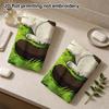 Cute Tricolor Cat Bath Towel, Soft Absorbent Quick Dry Towel, Cartoon Cat on Green Grass Pattern Shower Towel