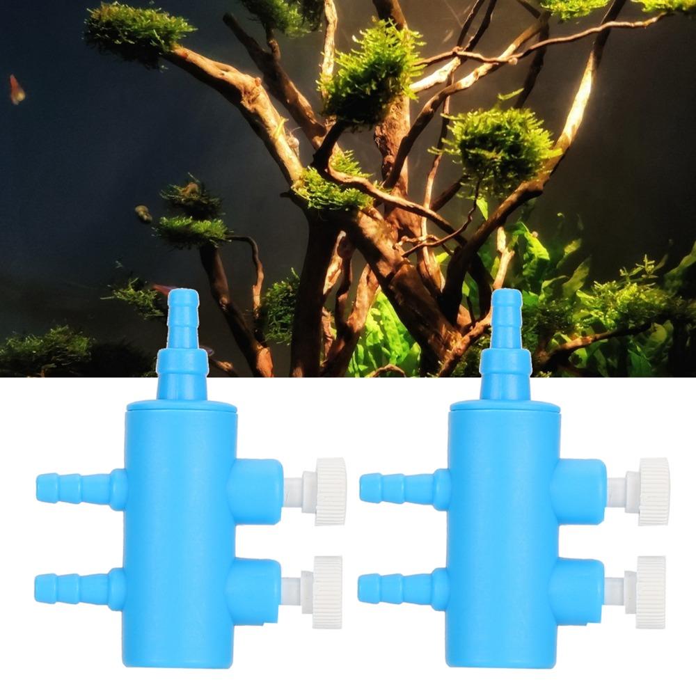 2PCS Set Plastic Aquarium Oxygen Pump Adapter Air Flow Control Aquarium Air Splitter  Fish Tank