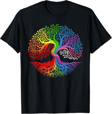 Rainbow Tree Of Life LGBTQ Lesbian Gay Pride Flag Ally T-Shirt Mens Womens Tees Top Unisex T-Shirt Mens Womens Tees Top