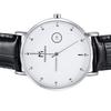 MSMK Men's Watch, 2020 Model, Leather Analog, Date Display, Business Style, Affordable, Popular, 40mm White Dial, Water Resistant, 20mm Genuine