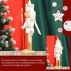 36CM 1Pcs Nutcracker gold snowflake walnut soldier solid wood Christmas decoration home living room tabletop crafts