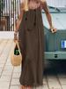2025 European Summer Women's Bohemian Backless Spaghetti Strap Beach Dress