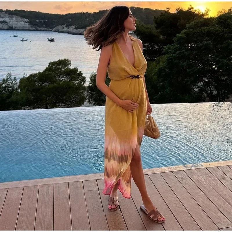 Элегантное печатное женское платье — фото 4