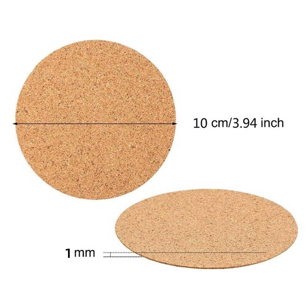 10Pcs Self Sticker Cork Coasters Cork Mats Cork Backing Sheets For Coasters DIY Desktop Decoration Kitchen Table Pad