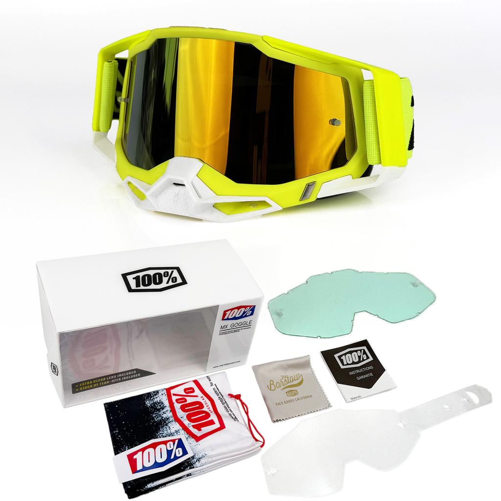 100% Motorcycle Off-Road Goggles Set Outdoor Color-Changing Riding Fully Enclosed Protective Goggles
