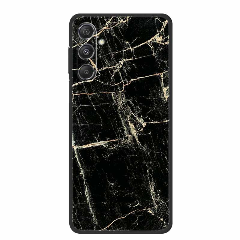 For Samsung Galaxy M36 A17 5G Case Flower Black Silicone Soft Back Cover For Samsung Galaxy S25 FE Plus Phone Case Coque Cartoon