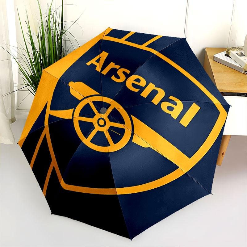 Arsenal pattern, automatic folding umbrella, portable and foldable design, 8 ribs, a Christmas or birthday gift.