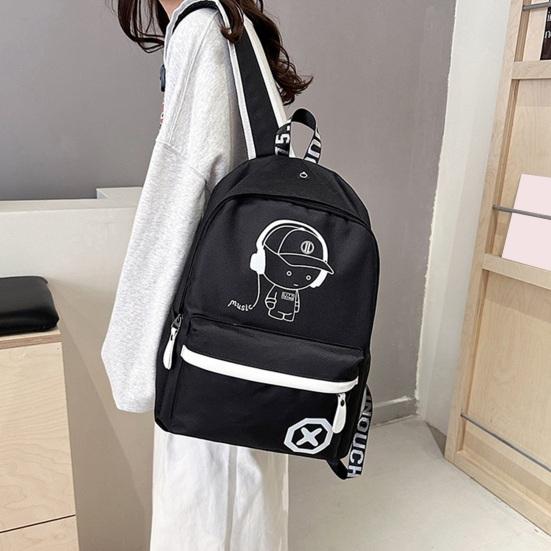 Unisex Backpack Color Luminous Reflecitive Adjustable Wide Shoulder Straps Large Capacity Great Load Bearing Water Bottle Pouch