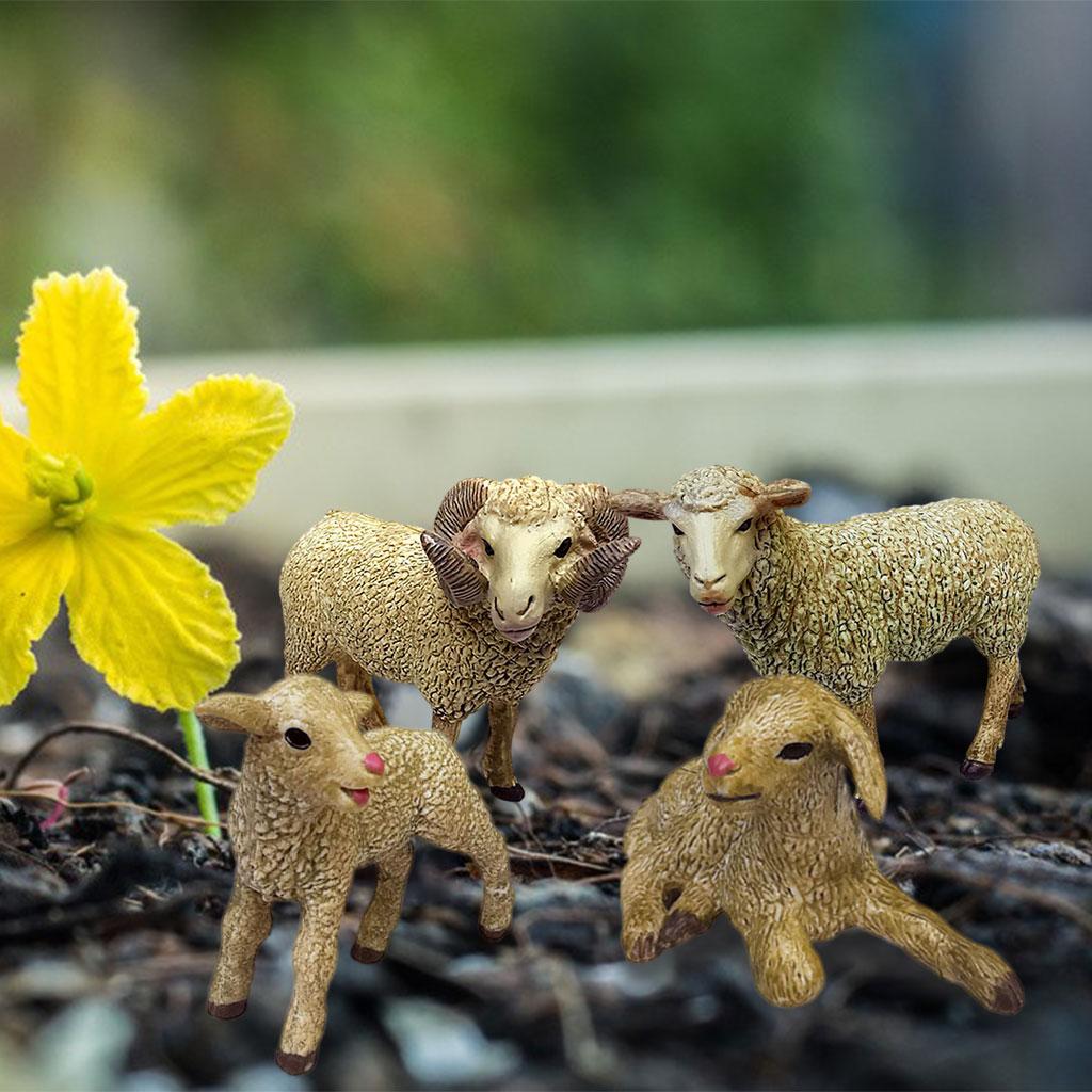 Sheep Animal Figurines, Simulation Zoo Farm for Kids Gift Home Desktop Decor
