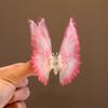 2pcs Korean Moving Butterfly Hair Clips for Girls Double Layered Wings Pearl Butterfly Hairpin Headwear Girls Kids Hair Accessories