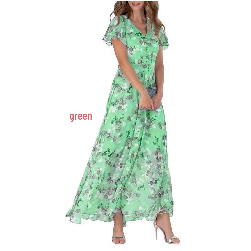 2024 Trendiges Übergrößen-Damen-Sexy-Kleid - Blumendruck, Auf Lager