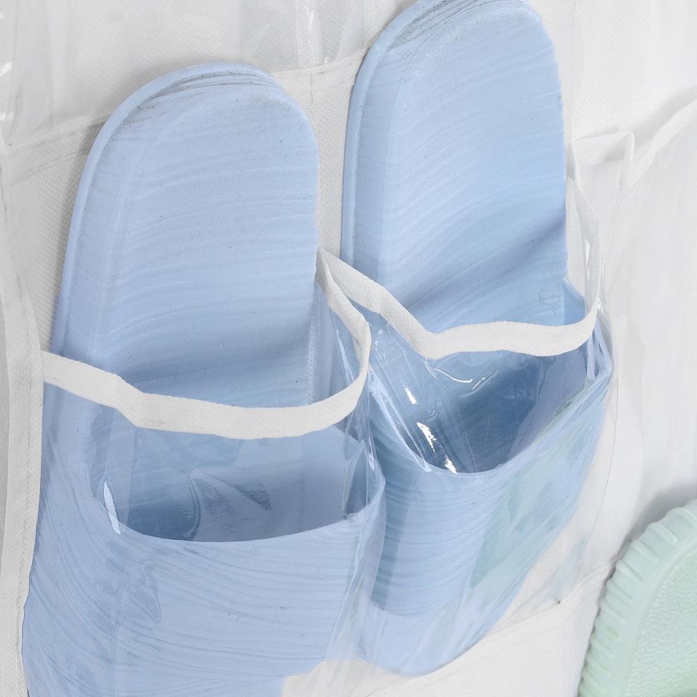 

24 Pockets Hanging Storage Bags White Shoes Organizer Transparent Shoes Bags Home Use