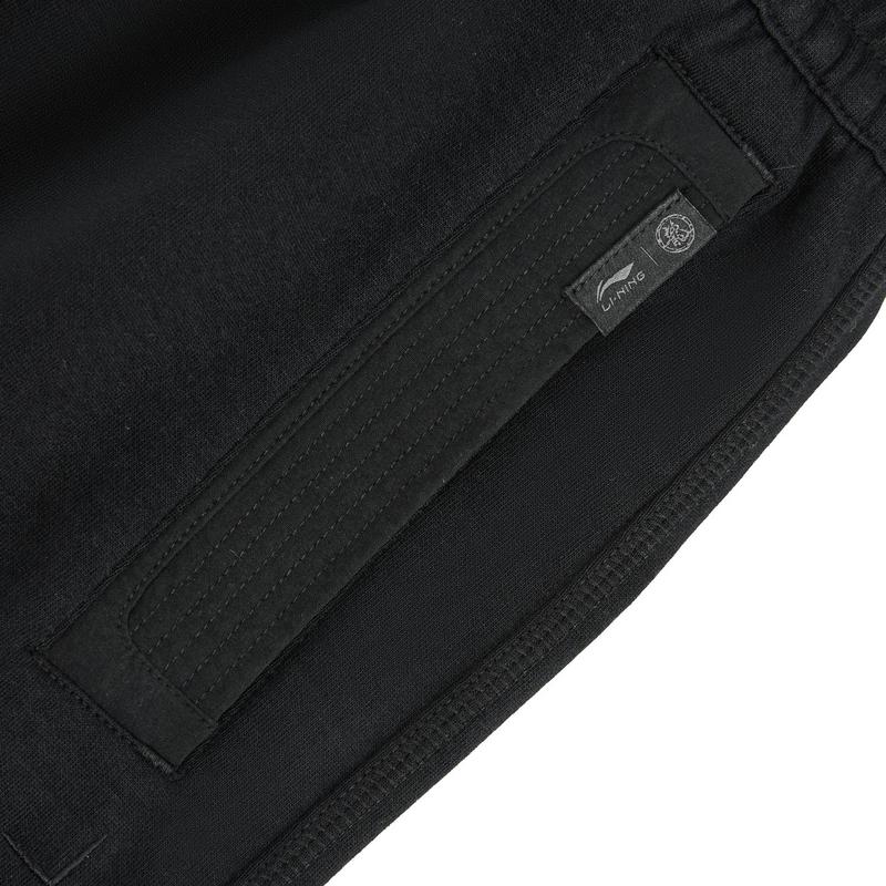 Li Ning X Jackie Chan Collaboration Kung Fu Series Comfortable Casual Shorts Unisex Shorts Black AKSW175-2
