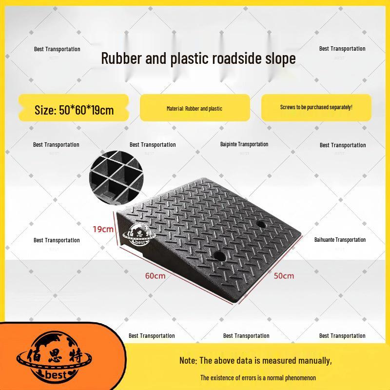 Household Rubber Threshold Ramp for Curbs and Slopes: Car and Road Edge Climbing Pad
