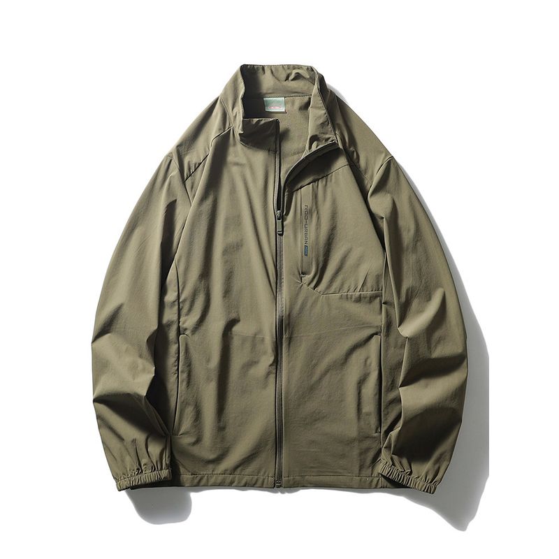 Ultra-Thin Breathable Ice Silk Stand Collar Sun Protection Clothing 2024 New Arrival Men Summer Fishing Outwear Export Lightweight Wind Shield