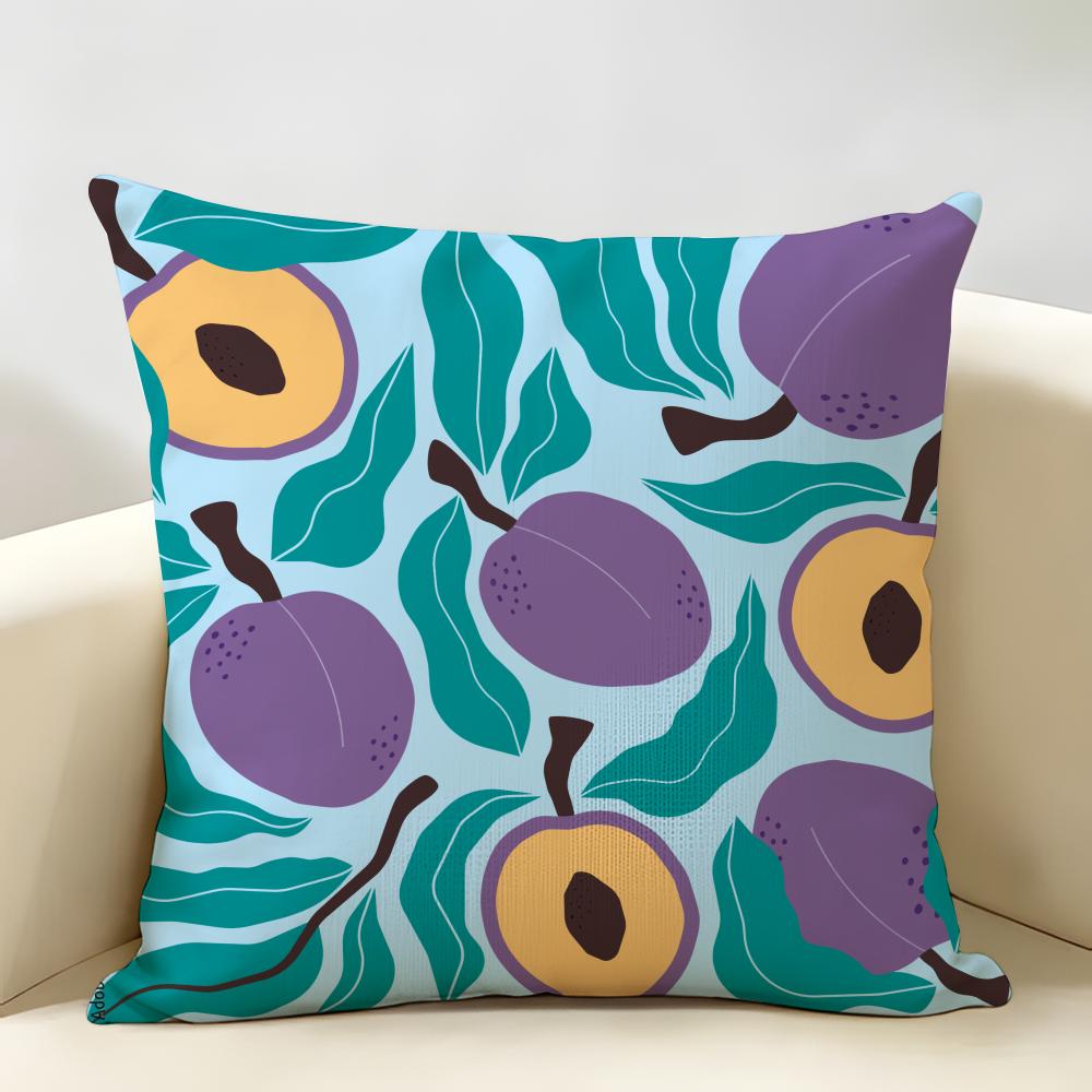 Fruit Cut Art Ins Simple Cushion Cover Natural Linen Organic Fabric DoubleSided Printing Room Sofa Decor Pillow Case