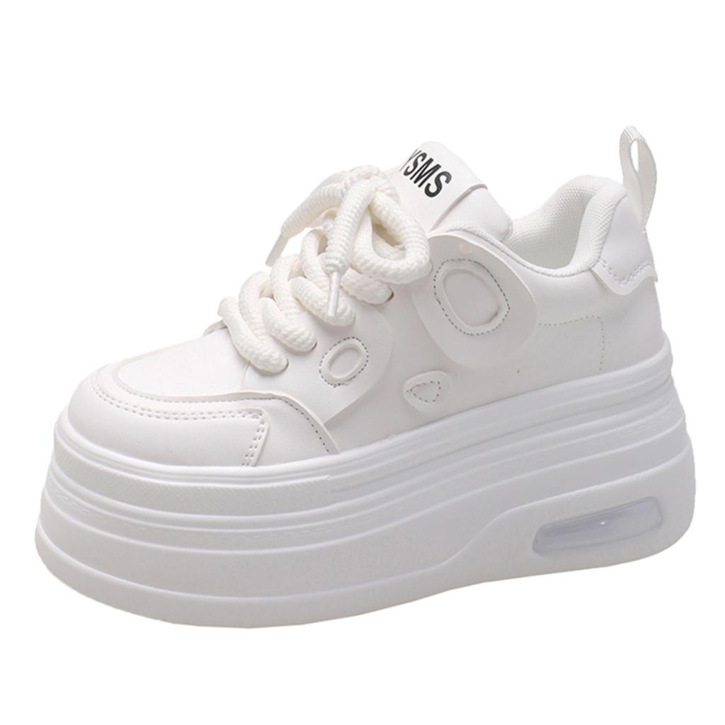 Little white shoes women's 2025 autumn and winter velvet thick-soled muffin shoes European station casual small man inner height increase dad shoes