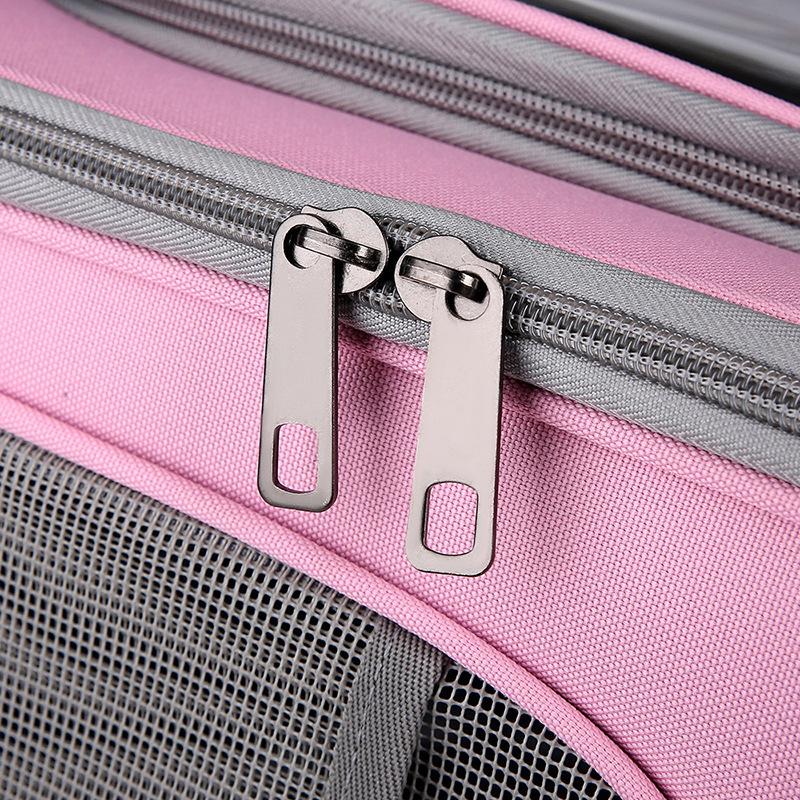Large Transparent Foldable Outdoor Cat Carrier - Double Shoulder, Multi-functional, Solid Color