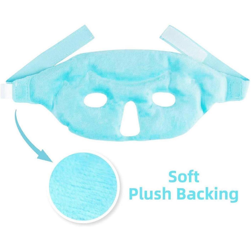 Ice Beads Eye Mask Cold Compress Hot Compress Sleeping Eye Mask Gel Plush Ice Pack Ice Mask Light Blue Product Size: 27*12CM, Total Length: 63cm, Both