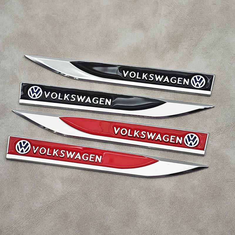 For VW Volkswagen Jetta MK5 Golf 2pcs Metal Volkswagen Logo Badge Car Fender Side Emblem Sticker For VW GTI Polo Golf MK8 Touare