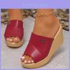 Style Wide Width Fish Mouth Slip On Sandals With Pu Upper Summer Comfort For Women