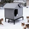 Outdoor Cat House Weatherproof Pet Shelter With Removable Top Cover Outdoor Cat Shelter For Garden Patio Backyard Porch Balcony