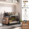 Multifunctional Kitchen Countertop Seasoning Rack with Salt Storage Jars