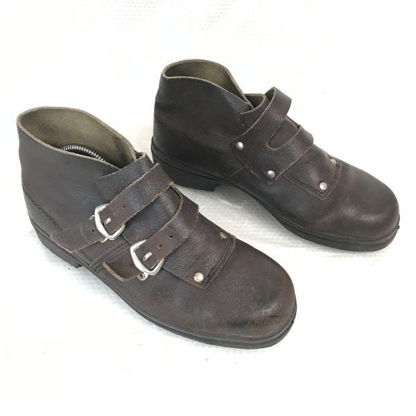 

Bacou France Steel Toe Double Monk Boots 40 24.5-25.0 Brown Short Officer Work Military Safety