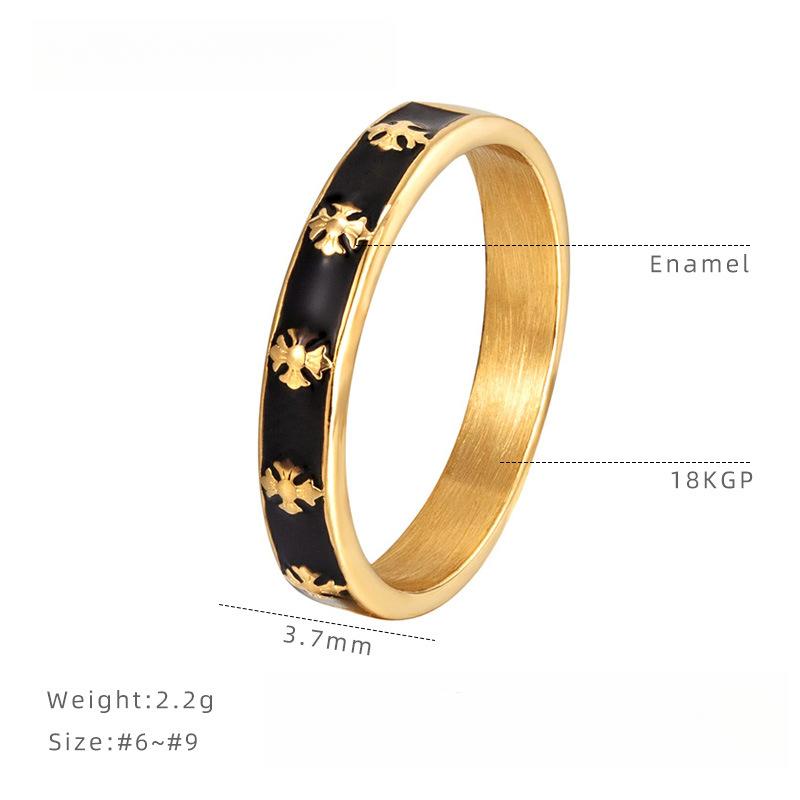 

Простое и милое кольцо с ирисом, капающим маслом, титановая сталь, гальваническое покрытие, кольцо с передовым чувством, нишевый цветок, женское 9