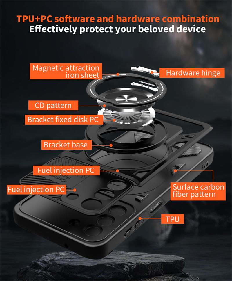 For Samsung Galaxy A16 A26 A36 A56 A06 5G Case Lens Protector Armor Phone Cases For Galaxy A 56 36 26 16 Magnet Ring Cover Funda
