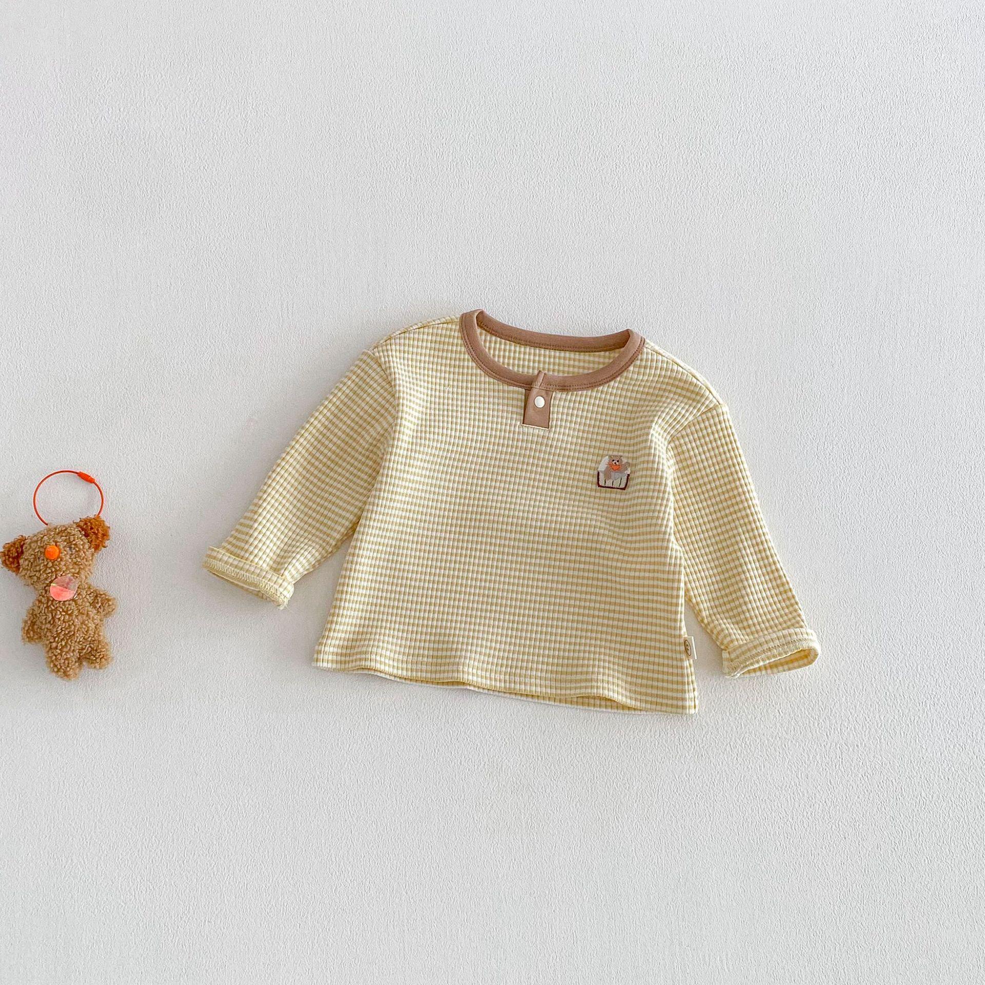 Стильная полосатая футболка для мальчика с вышитым мишкой - Коллекция Весна 2026 80 cm