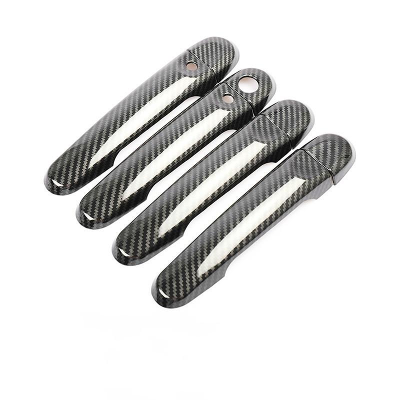 Door Handle Cover For Nissan March Micra K13 2010-2015 Carbon Fiber Chrome Car Trim Stickers Car Styling Accessories
